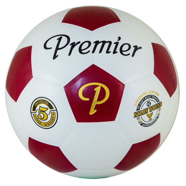 PRM Classic Moulded Soccer Ball Size 5 Red/White
