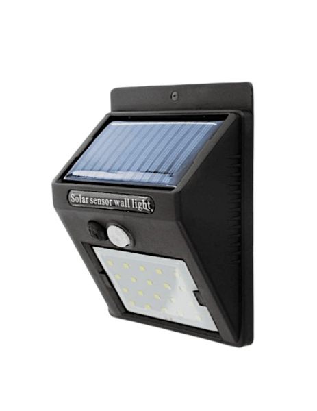Solar Powered Outdoor LED Motion Sensor Light - Black