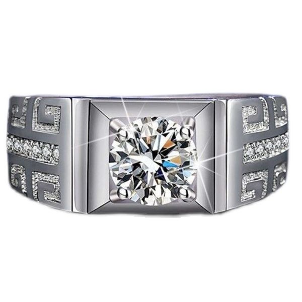 Ring Diamond Female Six Prong Moissanite Adjustable Ring- A27