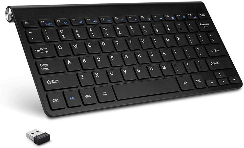 Mini Wireless Keyboard-Black,with USB dongle for laptops,phones,Tablets