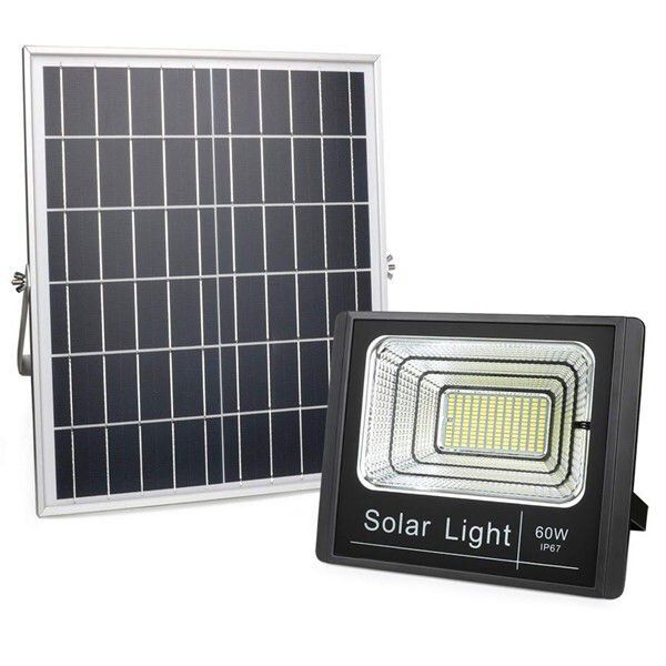 60W HOSELECT Solar-Powered Outdoor LED Spotlight with Remote Control