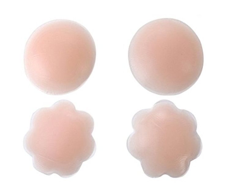 2 Nipple Silicone Pad Nude Reusable Silicone Pasties Set Boob Pad Round and Star