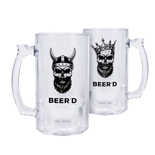 Lumoss - Beer Mugs 500ml - 2 Pack