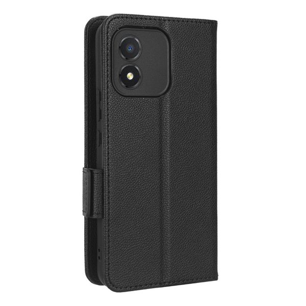 Side Buckle Lychee Patterned Leather Cover Compatible With Oppo Reno12 FS 5G