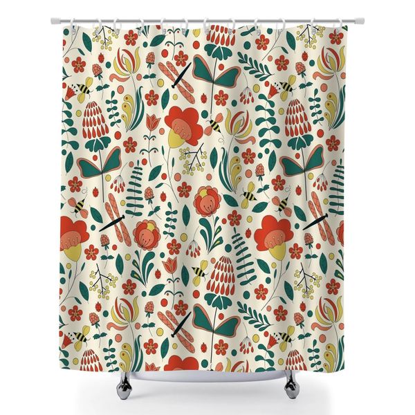 180x180cm Machine Washable Tropical Bathroom Shower Curtain for Bathroom