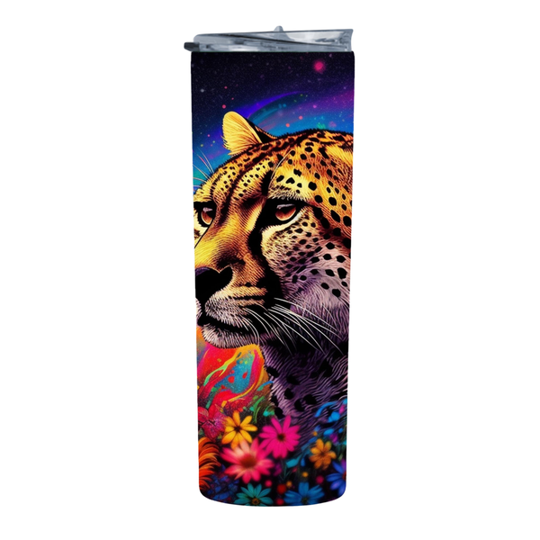 Rainbow Cheetah 20 Oz Straight Skinny Tumbler 040