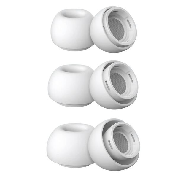 3 Pairs Professional Soft Silicone Ear Tips for IOS Earbuds - Flexible Replacement