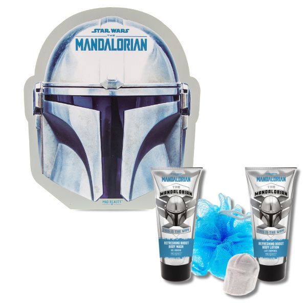 Star Wars The Mandalorian Gift Set - Body Wash, Lotion, Bath Fizzer &amp; Loofa