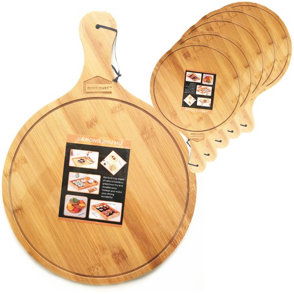 Home Mart - 35/32cm Bamboo Pizza Plate/Pizza Board/Serving Plate - 6 Piece
