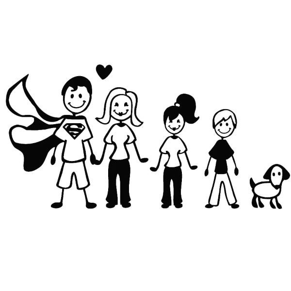 Superhero Dad &amp; Family Multi-Purpose Car Stickers -Black