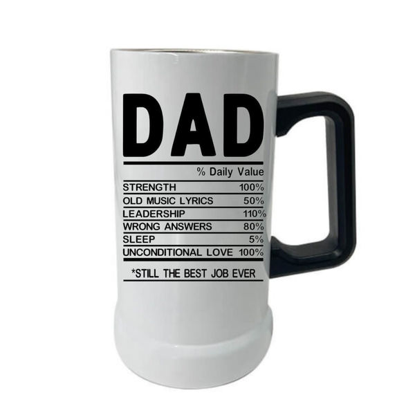 Dad Daily - Sublimated Double Wall Stainless steel 750ml Beer Mug