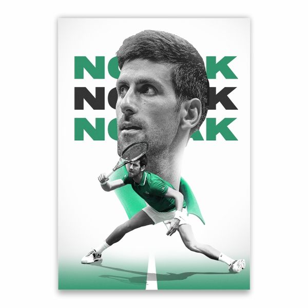 Novak Djokovic Green Poster - A1