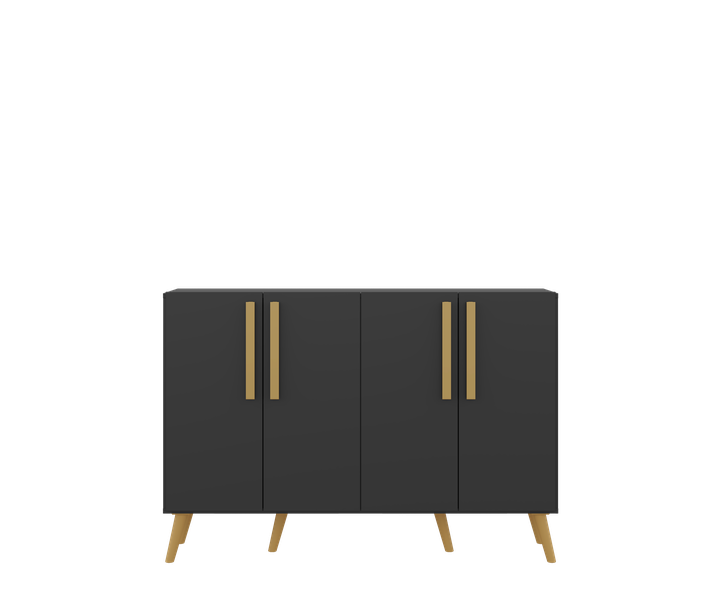 Palama 4-Door Side-Board/Buffet With Legs-Black/Natural