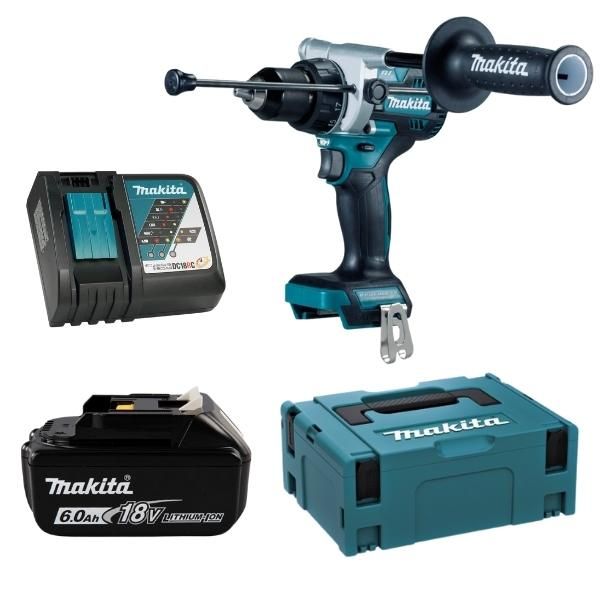 Makita Impact Drill 18V DHP486ZJ, 6.0Ah Battery, Charger and Carry