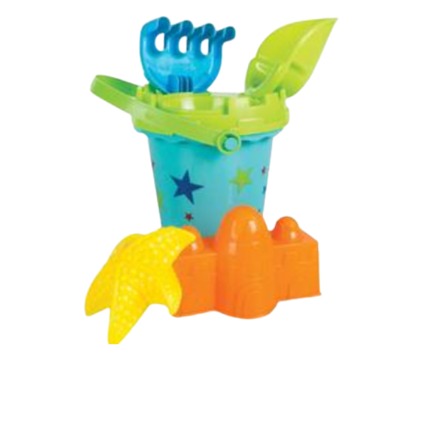 6 Piece Plastic Beach Bucket Set