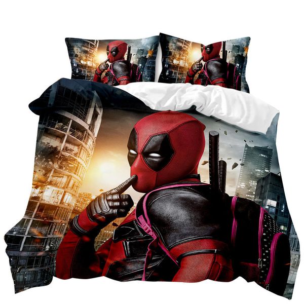 Deadpool 3D Printed Double Bed Duvet Cover Set
