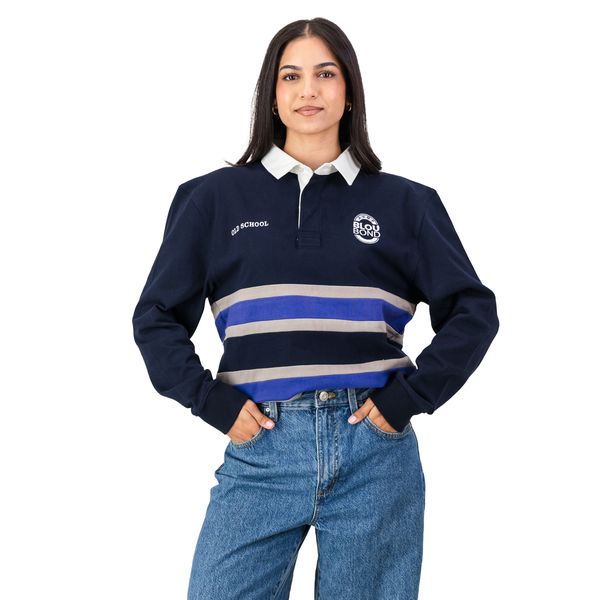 Old School Afrikaans Hoër Meisieskool Supporter LS Jersey - Blue Depth