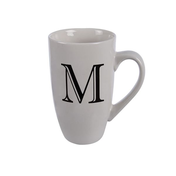 Mug - Household Accessories - Ceramic - Letter M Design - White - 10 Pack