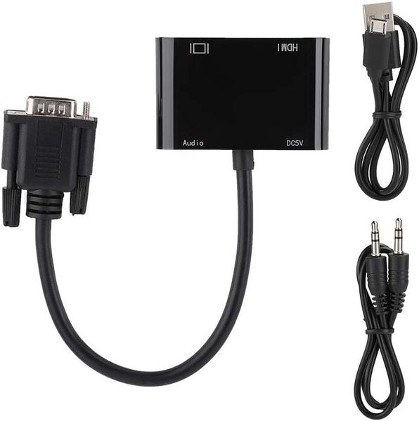 HDTV Adapter Vga to Hdmi+vga Adapter with Audio-D.Deal
