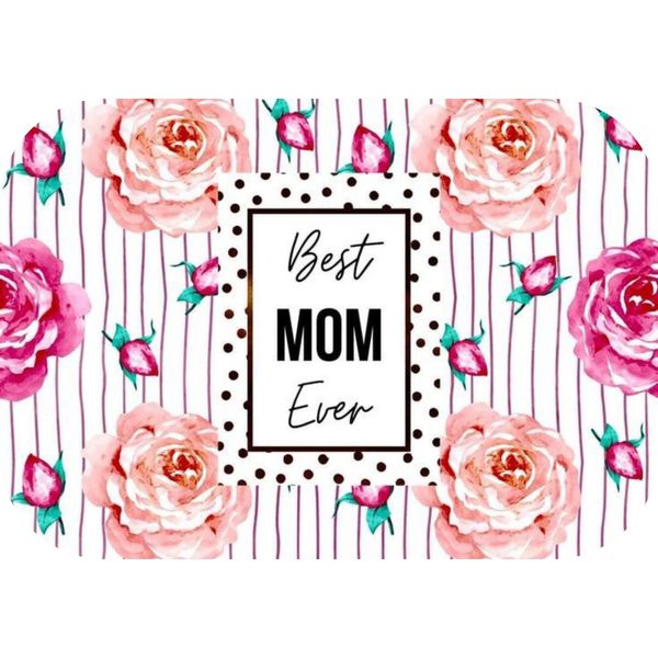 Pink Rose Best Mom Ever Printed Mouse Pad