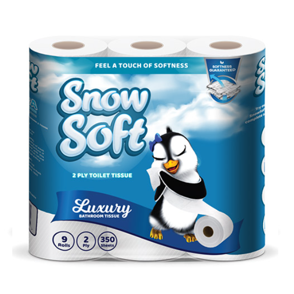 Snow Soft 2 Ply Toilet 9 Rolls (350 Sheets)