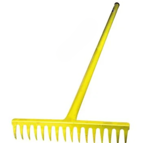 Premium 16-Tine All-Steel Rake with Long 1500mm Yellow Handle