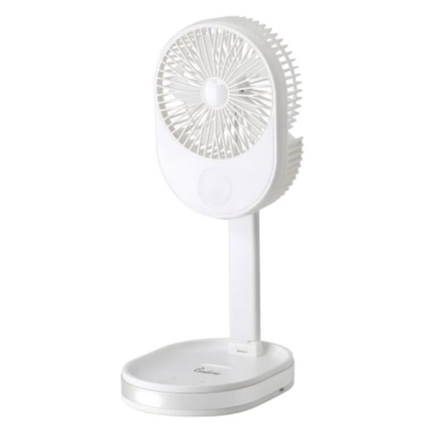 Folding Portable Fan with Light Feature - White