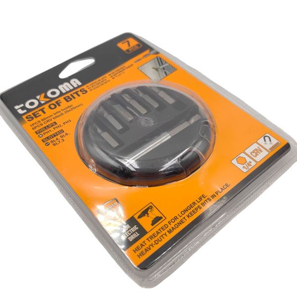 Tokoma 7-Piece Set of Screwdriver Bits with Magnet Holder