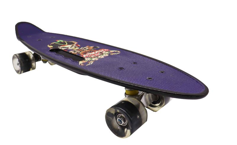 Kid's Graffiti Yellow Light Up Wheels Skateboard Cruiser with Handle