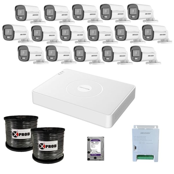 Hikvision 16 Channel 1080p ColorVu Smart Hybrid Complete Kit