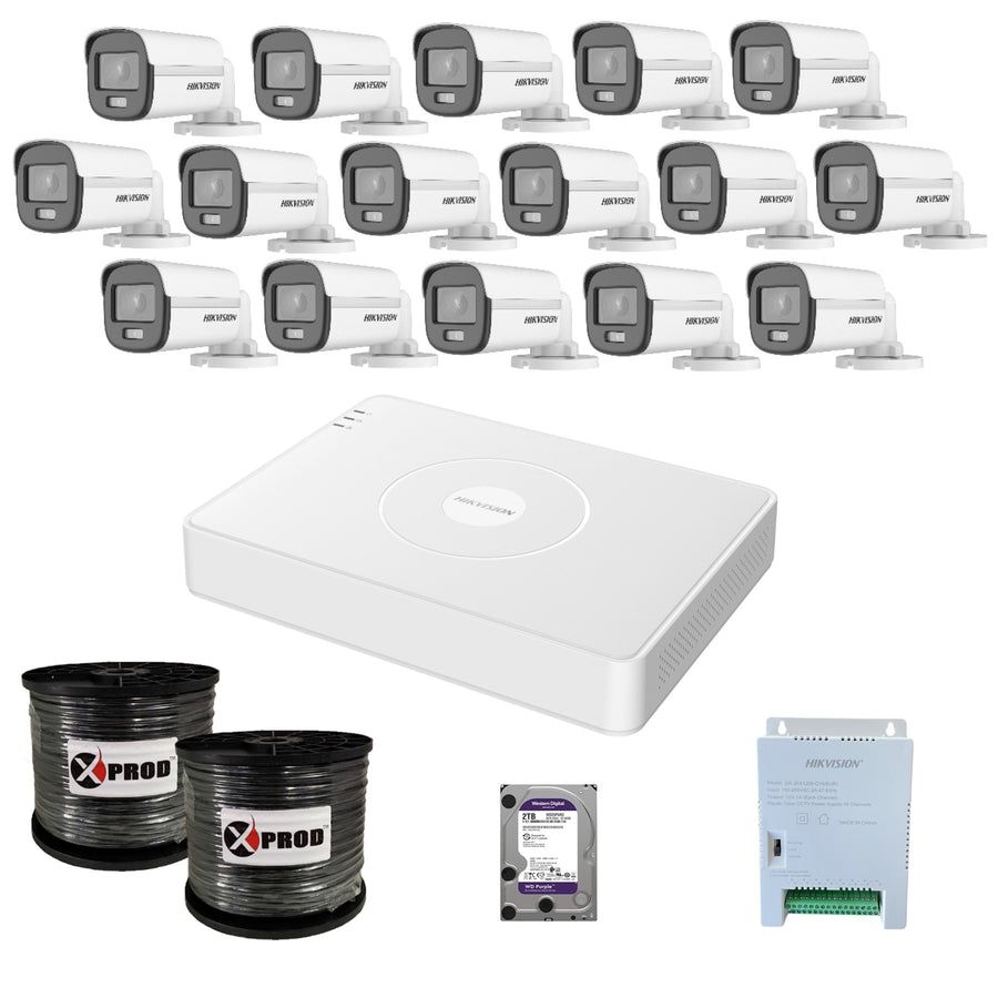 Hikvision 16 Channel 1080p ColorVu Smart Hybrid Complete Kit