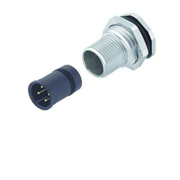 99-3441-216-05 M12 5-Pole Male Socket, Solder, Front Mount, IP68