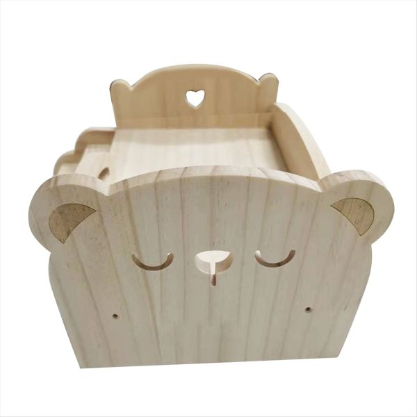 Wooden Play Bed for Dolls Diy Mini Play Bed for Dolls (Little Lion)