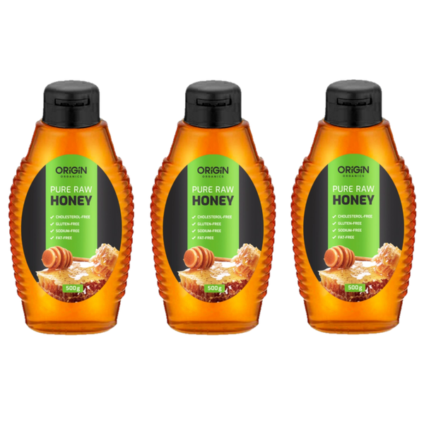 Origin Organics - Pure Raw Honey (3 x 500g)