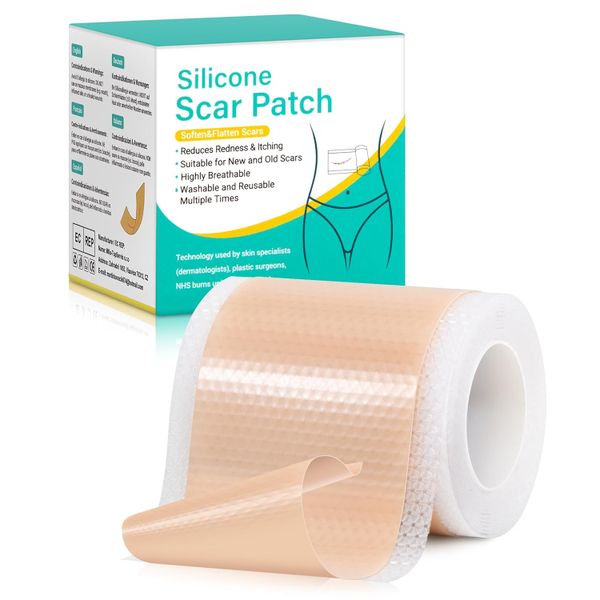 Silicone Scar Plaster, 150 cm, Reusable &amp; Breathable, for Scars &amp; Keloid