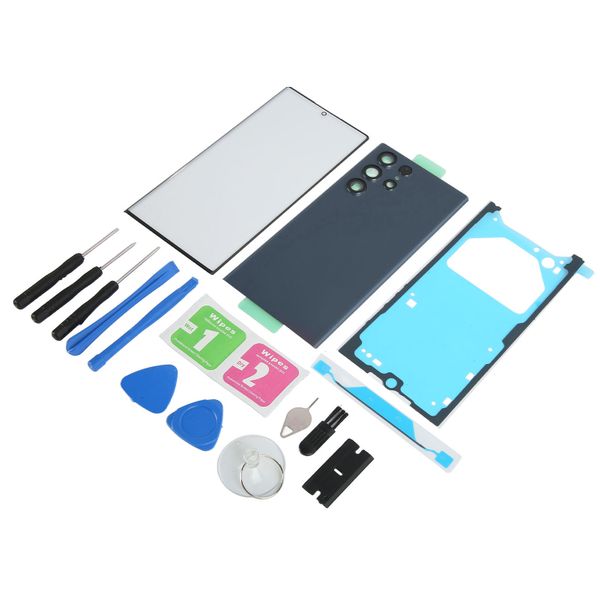 Rear Glass Cover compatible with Galaxy S22 Ultra 5G Silver