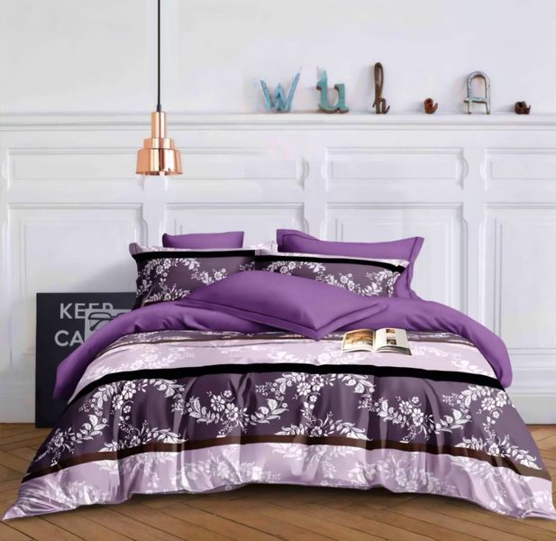 Purple Polyester Leaf All 200 TC Duvet Cover 6Piece