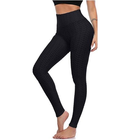 Black anti-cellulite and push-up honeycomb leggings