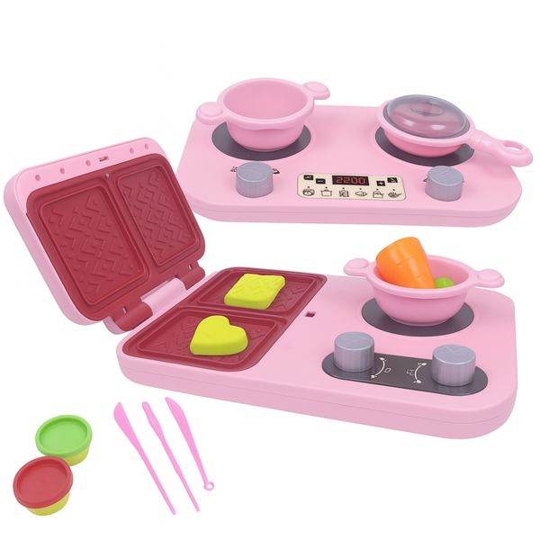 Kids Electric Kitchen Play Set Toy - Stove Pretend Play Toys for Toddlers