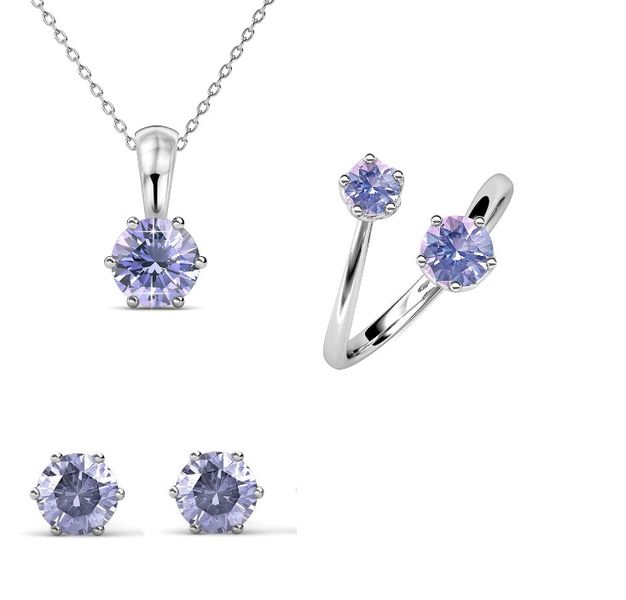Crystalize 925 Silver June Birthstone Set with Swarovski Crystals