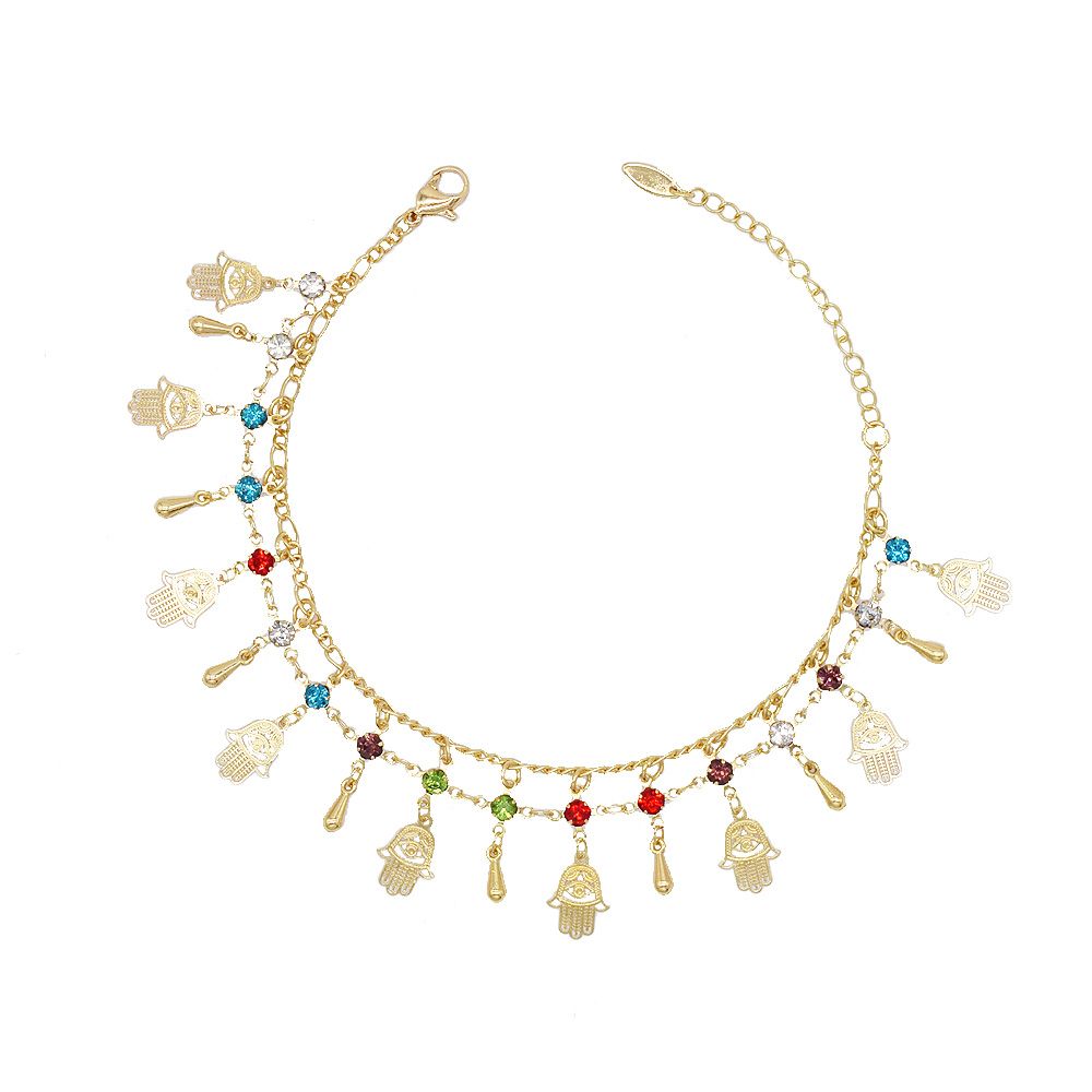 Gold Plated Hamsa Evil Eye Anklet or Bracelet Shop Today. Get it