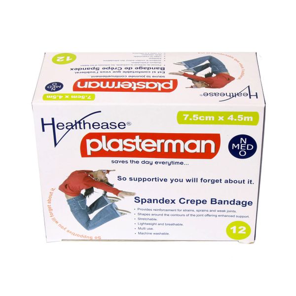 Spandex Crepe Bandages - Washable &amp; Reusable 7.5cm x 4.5m - White