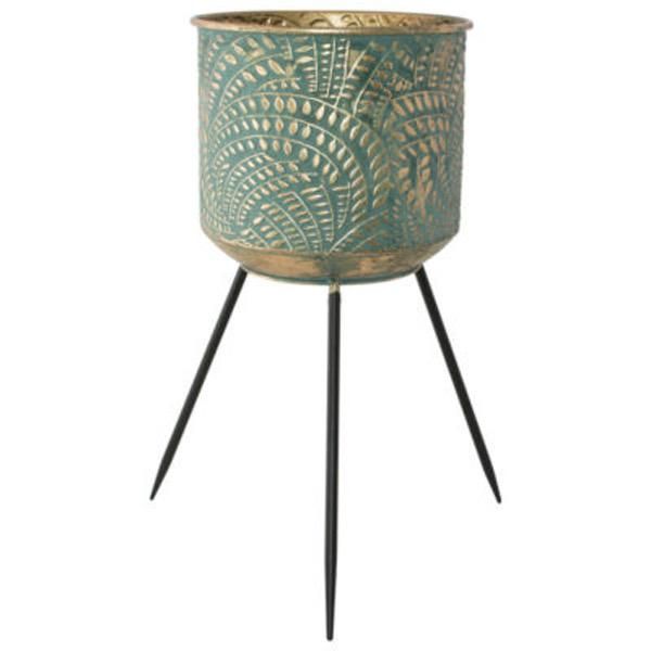 MC - Green Gold Tripod Planter