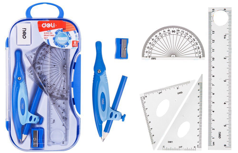 Pioneer Drafting Maths Set - Blue - G30204