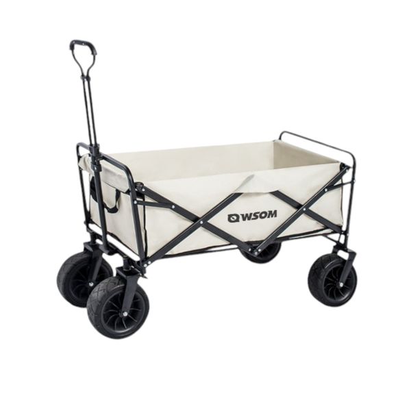 1pc Outdoor Camping Vehicle Folding Cart in Khakhi Colour