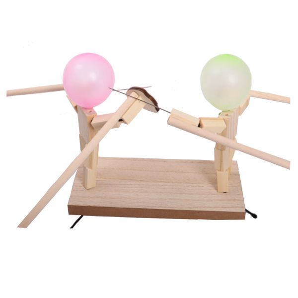 Handmade Bamboo Wooden Balloon-Headed Two-Player Battle Game - 20cm