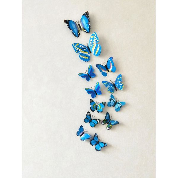 3D Blue Butterfly Wall Stickers/Fridge Magnets