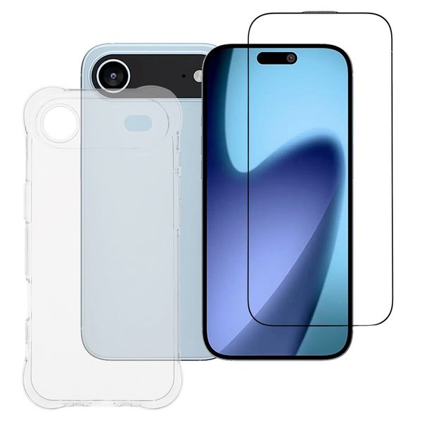 Compatible with iPhone Air Clear Case with Tempered Glass Screen Protector