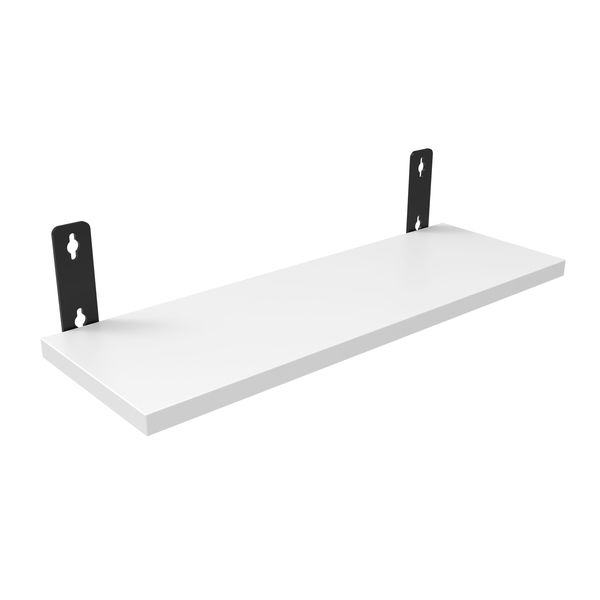 Wood Single Floating Shelves with Metal Brackets for Home, Office, Gym