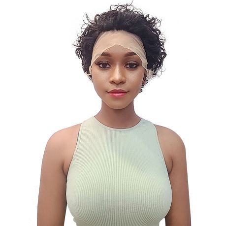 Brazilian/Peruvian Virgin Hair Curly Pixie Dry Perm Afro Lace Frontal Wig |  Buy Online in South Africa 